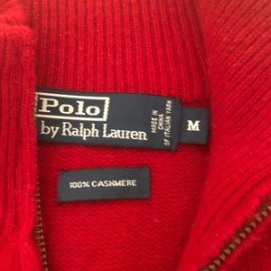 Ralph Lauren Mens Cashmere 1/4 zip Sweater